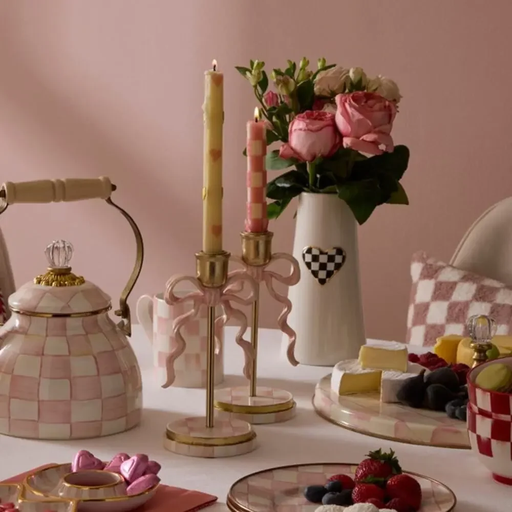 NEW Mackenzie Childs Pink Mini Dinner Candles, Set of 6